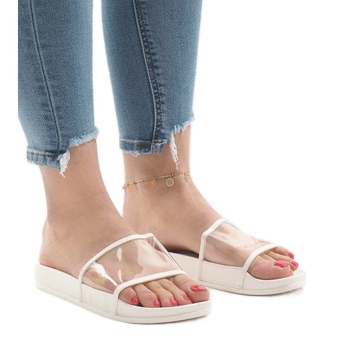 Weiße transparente Hausschuhe 815