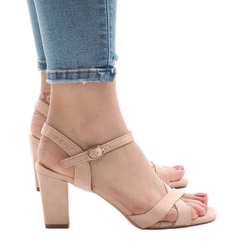 Rosa Sandalen mit hohen Absätzen FH39002