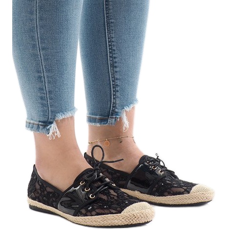 Schwarze durchbrochene Jazzschuhe YW-888