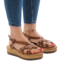 Camel Espadrilles-Sandalen auf der Plattform 314-2B braun