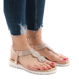 S11 verzierte rosa Sandalen