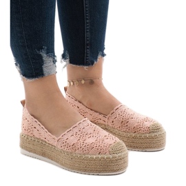 Rosa Sneaker Espadrilles auf der 7801-P-Plattform