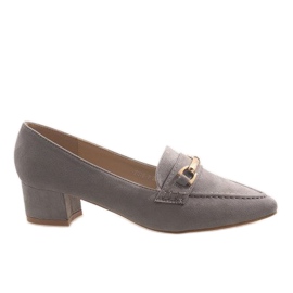 Graue Wildleder High Heels 7078-P