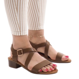 Camel Sandalen mit hohem Absatz A203 braun