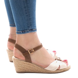Beige Keilsandalen Espadrilles 1484-1