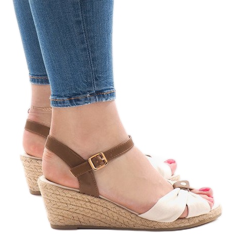 Beige Keilsandalen Espadrilles 1484-1