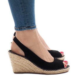 Schwarze Keilsandalen 2894