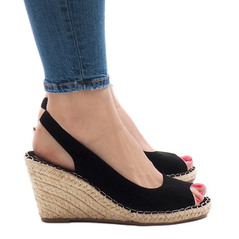 Schwarze Keilsandalen 2894