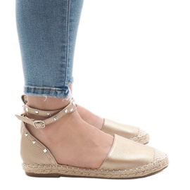 Goldene Espadrilles-Sandalen mit TH-155-Schnalle