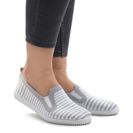 Grau gestreifte Sneaker XJ-2909