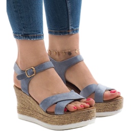 Blaue XL104 Keilsandalen