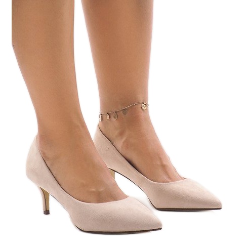 Beige Pumps auf einem Stift P-6377
