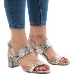 Schlangensandalen auf der Post Wildleder S-7346 weiß