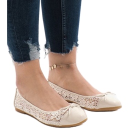 Beige durchbrochene Ballerinas 98-5y