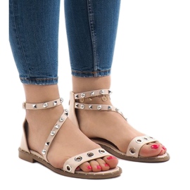 Rosa flache Sandalen mit Schnalle 18124-40