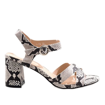 Schlangensandalen auf der Post X-116 Wildleder weiß mehrfarbig