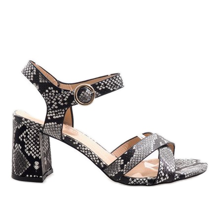 Schlangensandalen auf der Post X-116 Wildleder schwarz mehrfarbig