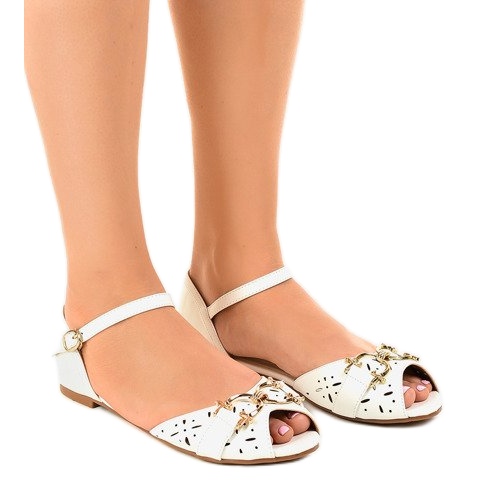 Weiße Sandalen mit GF-180-Schnalle