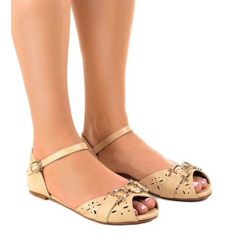 Beige Sandalen mit GF-180-Schnalle