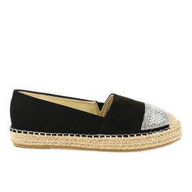 Schwarze Sneaker Espadrilles auf der 180-6 Plattform