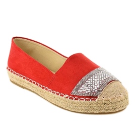 Rote Sneakers Espadrilles auf der 180-6 Plattform