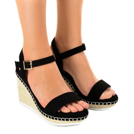 Schwarze Keilsandalen U-6291