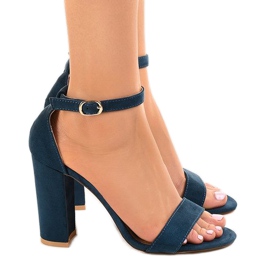 Elegante marineblaue Sandalen am LA-106-Pfosten navy blau