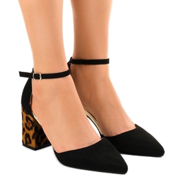 Schwarze Wildleder High Heels FR276 braun