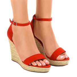 Rote Keilsandalen Espadrilles BD342