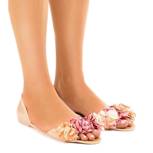 Meliski beige Sandalen mit Blumen AE20