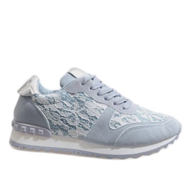 Blaue Sneakers mit G-100-Spitze