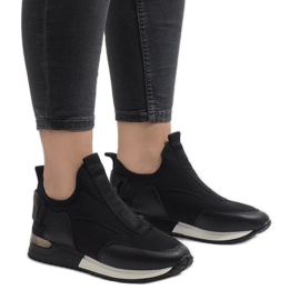 Schwarze Sneaker aus Lycra R-403 weiß