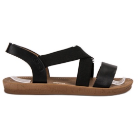 SHELOVET Slip-on-Sandalen mit Gummizug schwarz