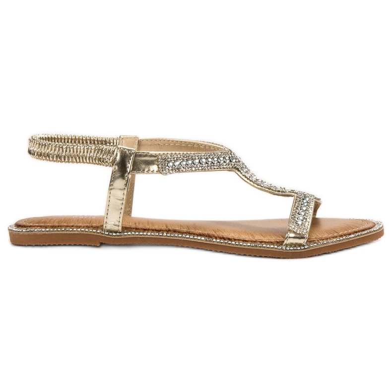 SHELOVET Goldene Slip-On-Sandalen