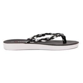 Seastar Schwarze geflochtene Flip-Flops