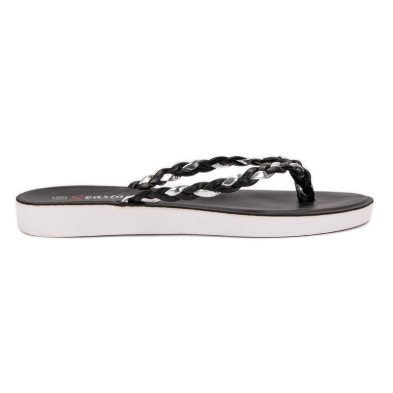 Seastar Schwarze geflochtene Flip-Flops