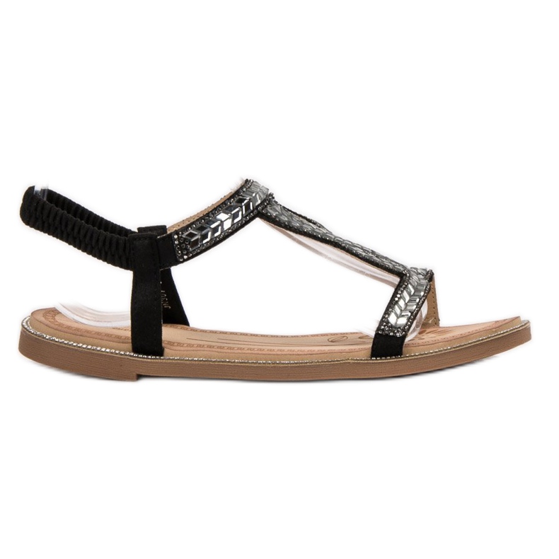 Forever Folie Slip-on-Sandalen mit Kristallen schwarz