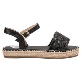 Small Swan Schwarze Espadrilles-Sandalen