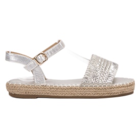 Small Swan Espadrilles Silberne Sandalen grau