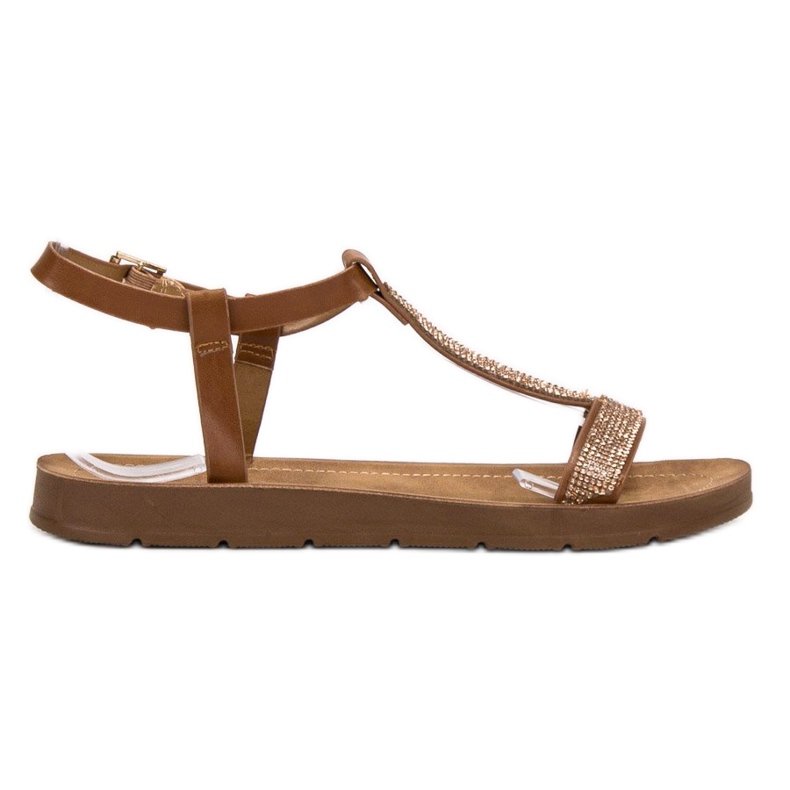 Forever Folie Sandalen mit Zirkonia braun