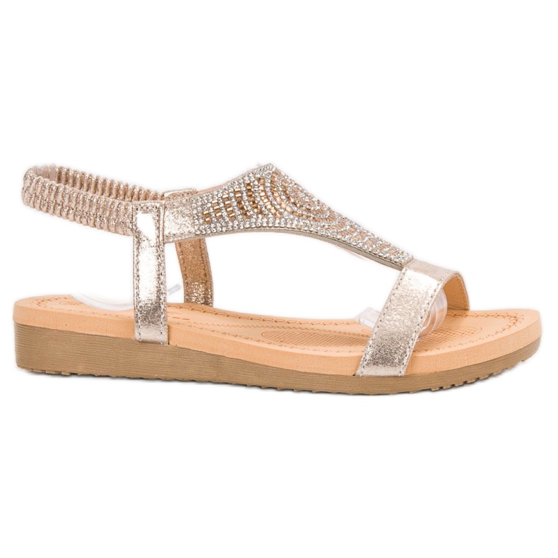 Top Shoes Stilvolle goldene Sandalen