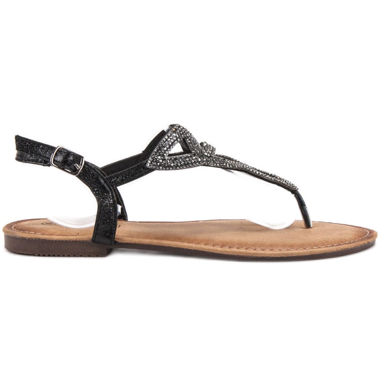 Queen Vivi Flache Sandalen für Damen schwarz