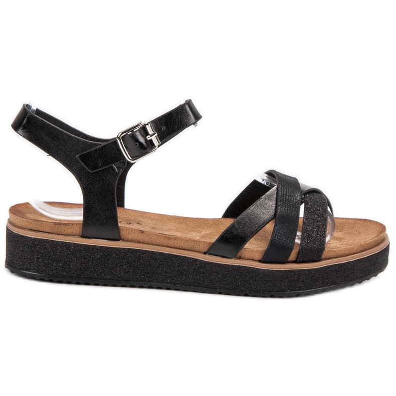 Bestelle Sandalen mit Glitzersohlen schwarz