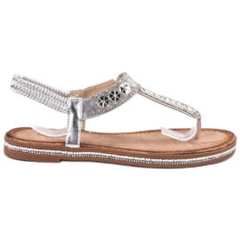 SHELOVET Silberne japanische Sandalen grau