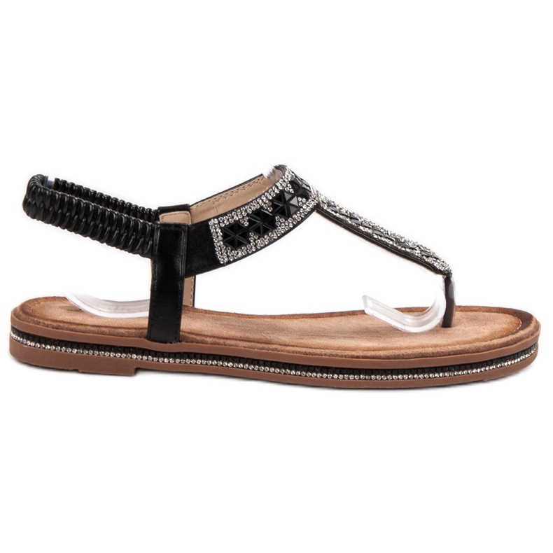 SHELOVET Schwarze Sandalen aus Flip-Flops