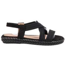 SHELOVET Bequeme Damensandalen schwarz