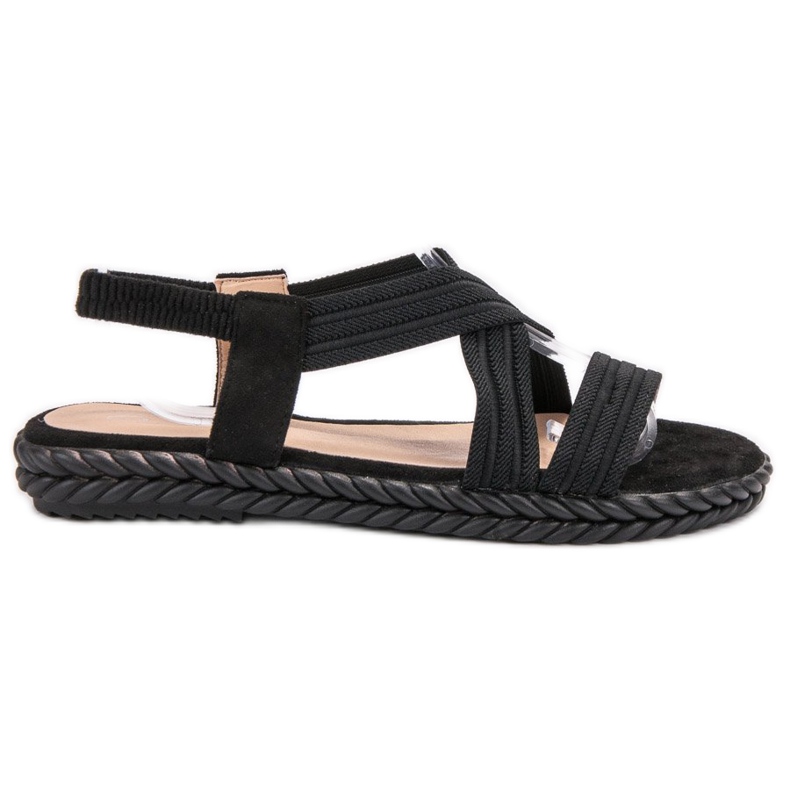SHELOVET Bequeme Damensandalen schwarz