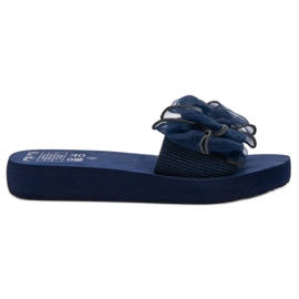 Best Shoes Hausschuhe aus Schaumstoff mit Schleife blau