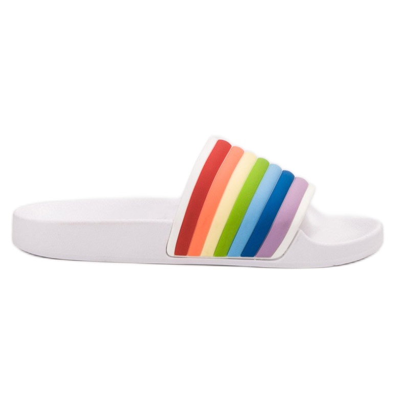 Sweet Shoes Bunte Gummi-Flip-Flops weiß mehrfarbig