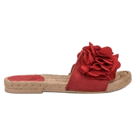 SHELOVET Rote Hausschuhe Espadrilles